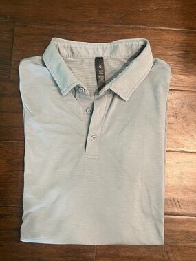 lululemon athletica Light Blue Men's Polo Shirt Large